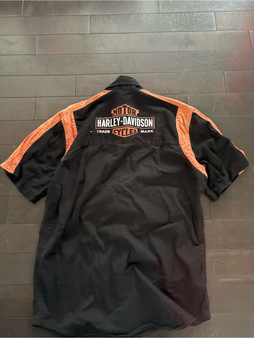Harley-Davidson Black & Orange Motorclothes Collar Shirt